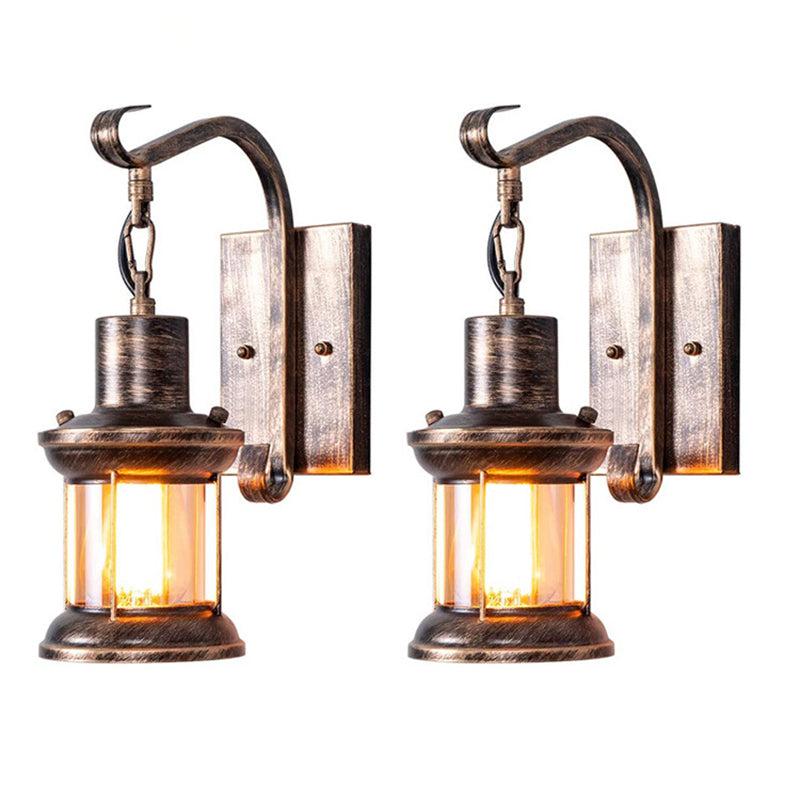 1 Lichte Duidelijke Glazen Wandlamp Nautisch Brons Kerosin Hal Wandlampen