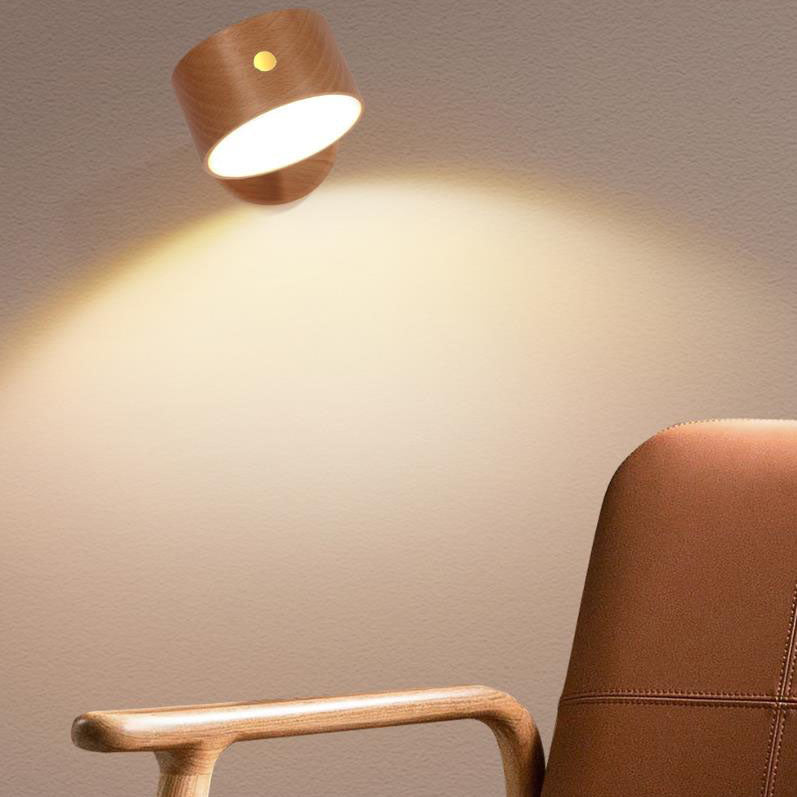 Eenvoudige houten USB oplaadbare touch-magneet LED nachtlamp wand sconces lamp
