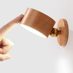 Eenvoudige houten USB oplaadbare touch-magneet LED nachtlamp wand sconces lamp