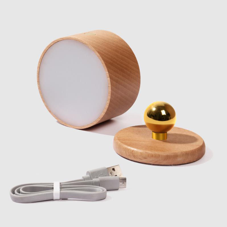 Eenvoudige houten USB oplaadbare touch-magneet LED nachtlamp wand sconces lamp