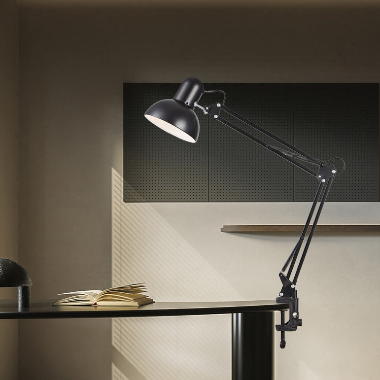 Moderne minimalistische uitschuifbare tafellamp met lange arm en clip van ABS met 1 licht voor de slaapkamer
