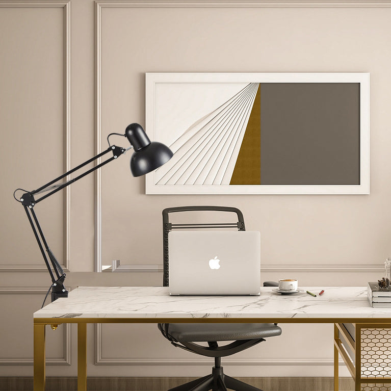 Moderne minimalistische uitschuifbare tafellamp met lange arm en clip van ABS met 1 licht voor de slaapkamer