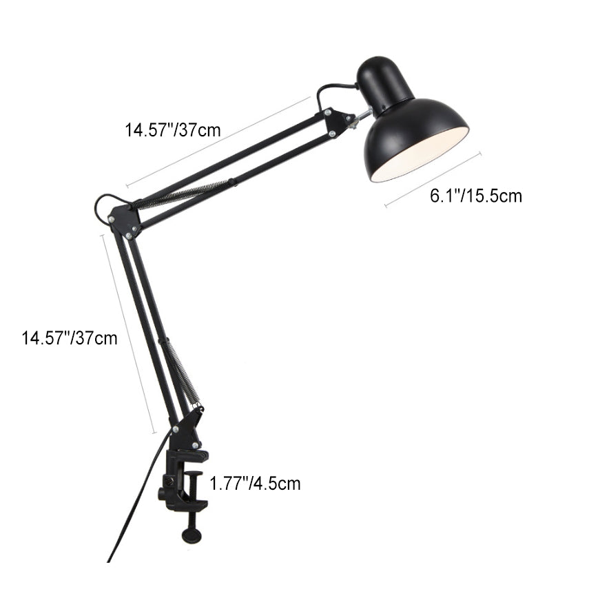 Moderne minimalistische uitschuifbare tafellamp met lange arm en clip van ABS met 1 licht voor de slaapkamer