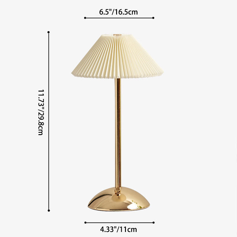 Hedendaagse Scandinavische oplaadbare strijkijzer stof conisch gevouwen LED tafel lamp voor nachtkastje
