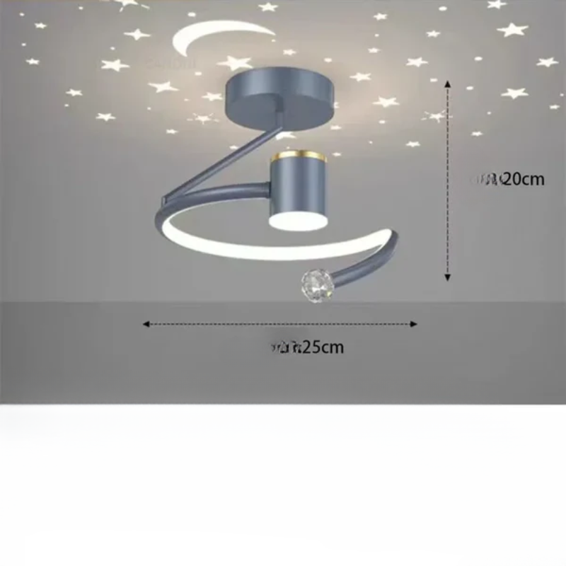 LED plafondlamp met sterrenhemel - Modern kroonluchterontwerp voor kinderkamer en woonkamer