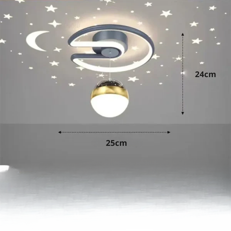 LED plafondlamp met sterrenhemel - Modern kroonluchterontwerp voor kinderkamer en woonkamer