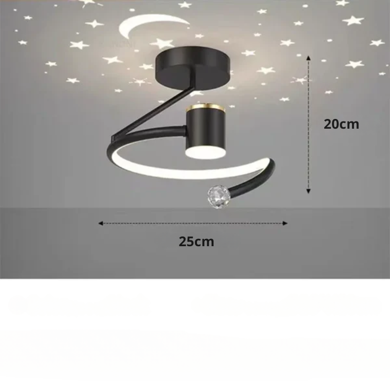 LED plafondlamp met sterrenhemel - Modern kroonluchterontwerp voor kinderkamer en woonkamer