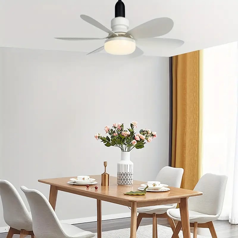 2-IN-1 DRAAGBARE DECKENVENTILATOR & LICHT met afstandsbediening