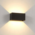 Moderne waterdichte rechthoekige LED-wandlamp voor de buitenruimte met verlichting naar boven en beneden