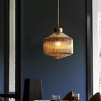 Modernere Trommel-kroonluchter van glas – Elegante verlichting voor eetkamer en woonkamer