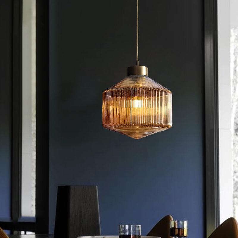 Modernere Trommel-kroonluchter van glas – Elegante verlichting voor eetkamer en woonkamer