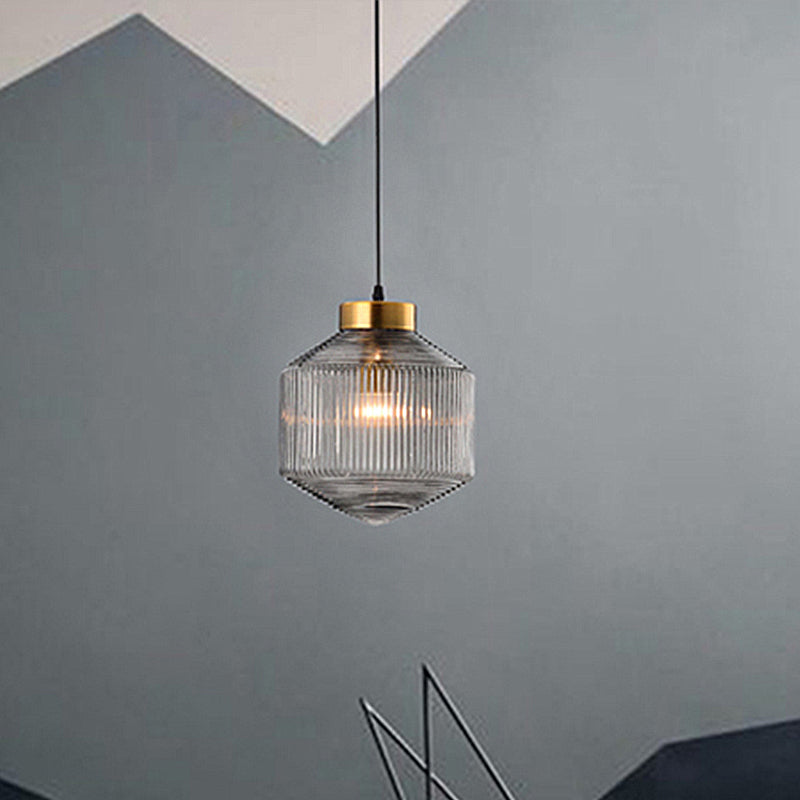 Modernere Trommel-kroonluchter van glas – Elegante verlichting voor eetkamer en woonkamer