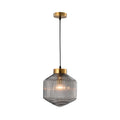 Modernere Trommel-kroonluchter van glas – Elegante verlichting voor eetkamer en woonkamer