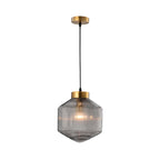 Modernere Trommel-kroonluchter van glas – Elegante verlichting voor eetkamer en woonkamer