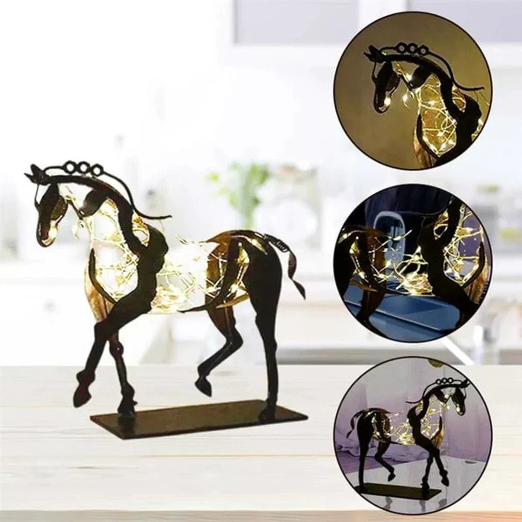 Paardensculptuur - AdonisMetal - Rustieke Elegantie - Tijdloos Decoratief Stuk