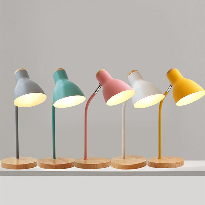 Taschenlampe-vormige verstelbare tafellamp Macaron metaal 1-licht nachtlamp voor de kinderkamer