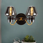 2-Lichts Wandverlichting met Paddenstoelaanroep Rookglas Moderne Slaapkamer Wandlamp Verlichtingsarmatuur