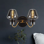 2-Lichts Wandverlichting met Paddenstoelaanroep Rookglas Moderne Slaapkamer Wandlamp Verlichtingsarmatuur