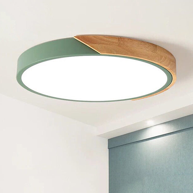 Moderne LED ceiling lamp for bedroom - Energy-saving acrylic and metal recessed lamp, different colors