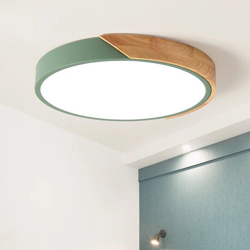 Moderne LED ceiling lamp for bedroom - Energy-saving acrylic and metal recessed lamp, different colors