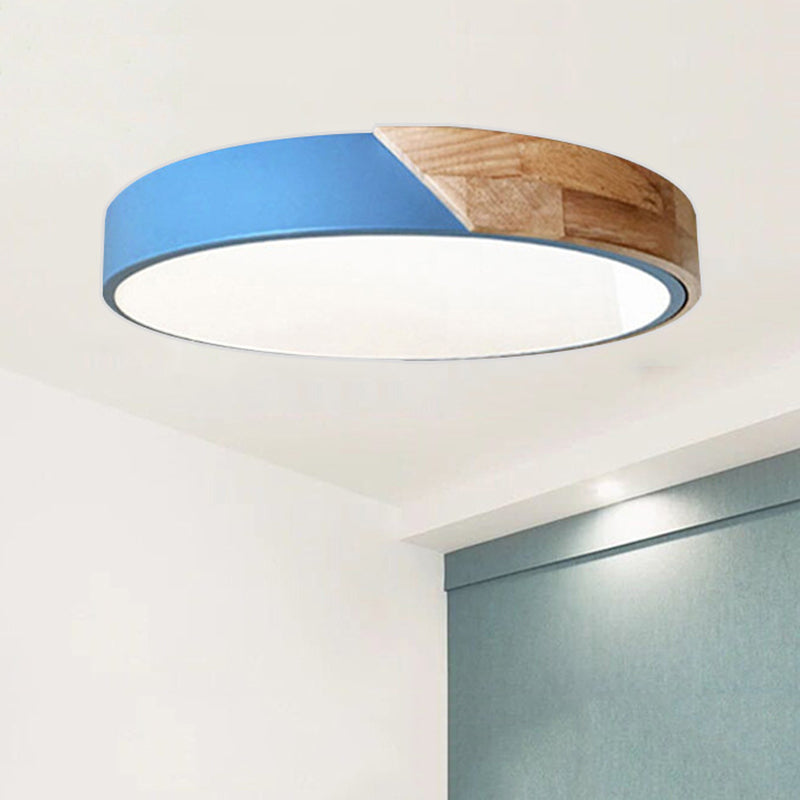 Moderne LED ceiling lamp for bedroom - Energy-saving acrylic and metal recessed lamp, different colors