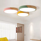 Moderne LED ceiling lamp for bedroom - Energy-saving acrylic and metal recessed lamp, different colors