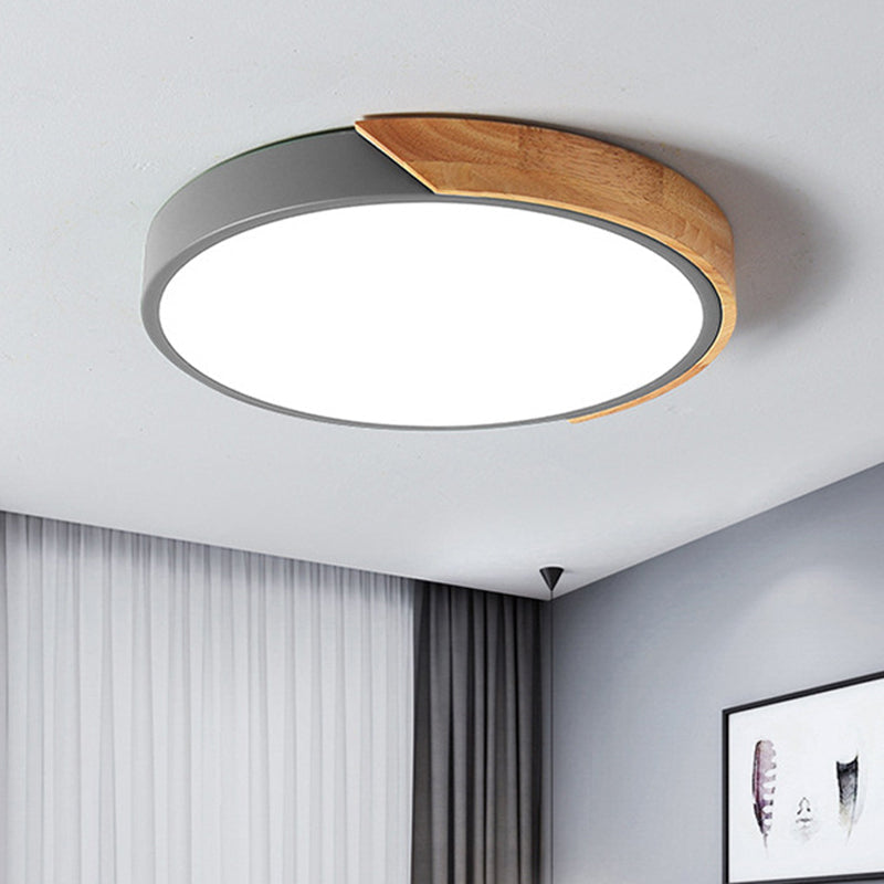 Moderne LED ceiling lamp for bedroom - Energy-saving acrylic and metal recessed lamp, different colors