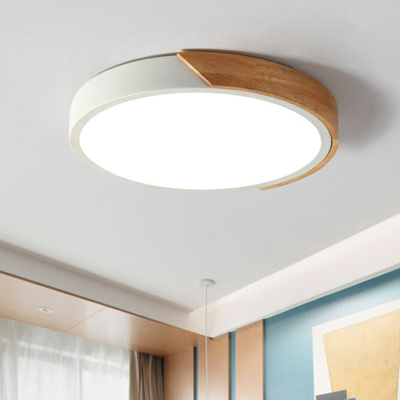 Moderne LED ceiling lamp for bedroom - Energy-saving acrylic and metal recessed lamp, different colors