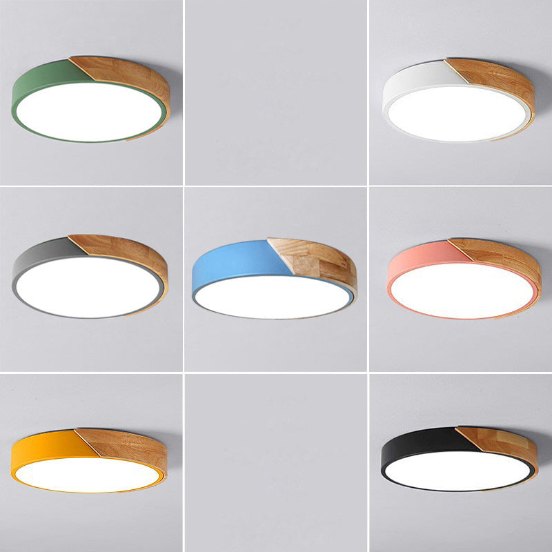 Moderne LED ceiling lamp for bedroom - Energy-saving acrylic and metal recessed lamp, different colors