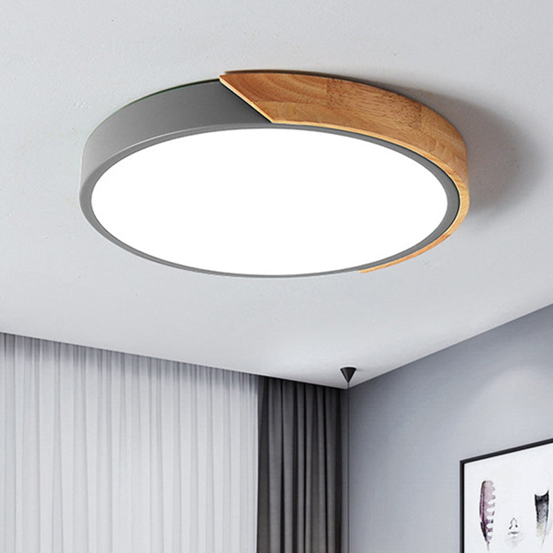 Moderne LED ceiling lamp for bedroom - Energy-saving acrylic and metal recessed lamp, different colors