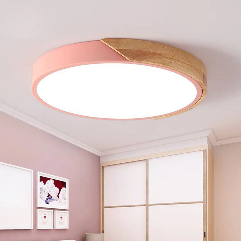 Moderne LED ceiling lamp for bedroom - Energy-saving acrylic and metal recessed lamp, different colors