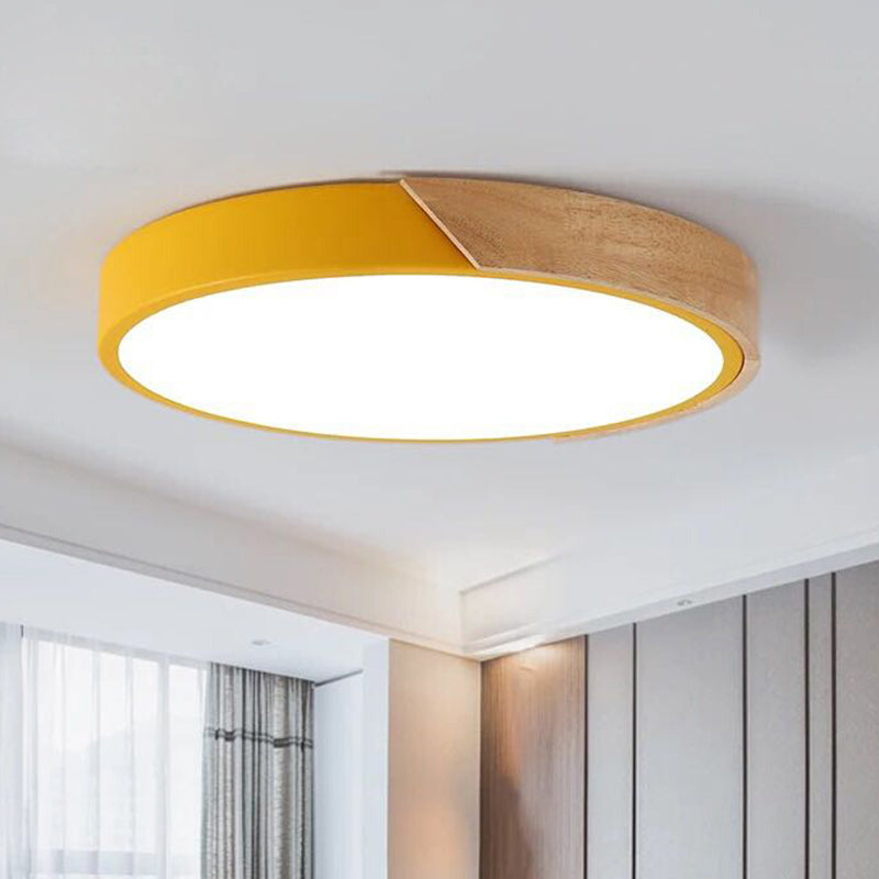 Moderne LED ceiling lamp for bedroom - Energy-saving acrylic and metal recessed lamp, different colors
