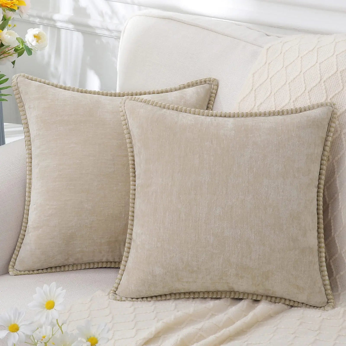 Zachte Chenille Velours Sierkussenhoes