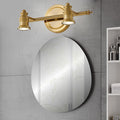 Lineaire Badkamer Vanity Spiegel Licht Traditionalisme Metaal 2/3/4-Lamp Messing Wandlamp Verlichting | Avosian