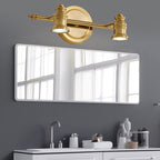 Lineaire Badkamer Vanity Spiegel Licht Traditionalisme Metaal 2/3/4-Lamp Messing Wandlamp Verlichting | Avosian