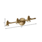 Lineaire Badkamer Vanity Spiegel Licht Traditionalisme Metaal 2/3/4-Lamp Messing Wandlamp Verlichting | Avosian
