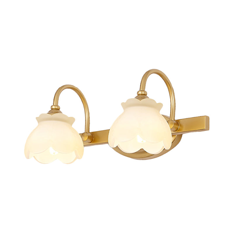 Blossom Badkamer Make-Up Spiegel Licht Traditionele Metaal LED 2/3/4 Koppen Messing Muur Gemonteerde Lamp | Avosian