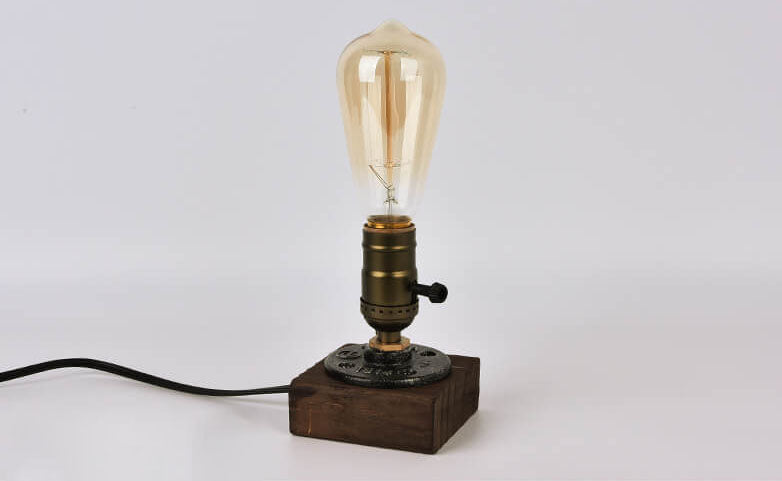 Vintage industrieel ijzeren gloeilamp 1-lamps tafel lamp