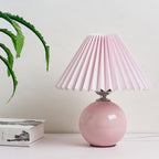 Noordse minimalistische 1-lamp tafellamp van keramiek met plooien