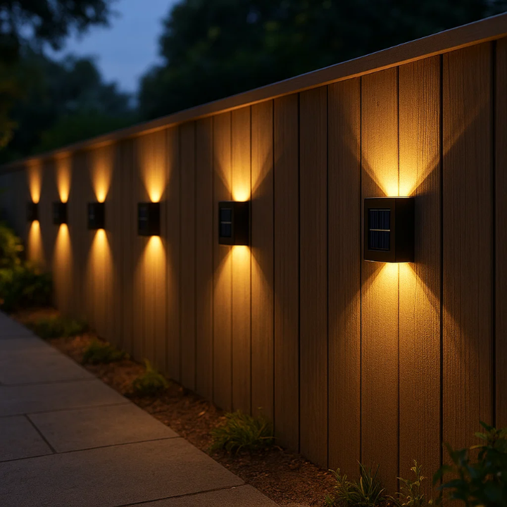 Zonne-energie aangedreven LED wandlampen | Weerbestendig, automatische werking & ideaal voor tuin- en opritverlichting