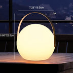 Moderne eenvoud plastic rond vierkant hand LED tafellamp voor buitenpatio