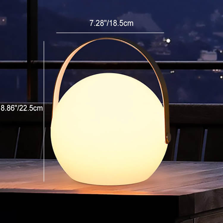 Moderne eenvoud plastic rond vierkant hand LED tafellamp voor buitenpatio