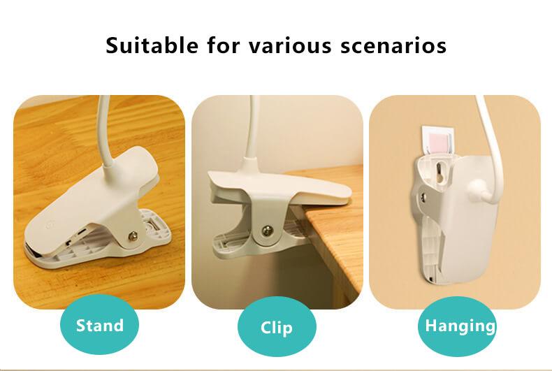 Eenvoudige LED Clip Bureau Lamp Oplaadbaar Oogbescherming Nachtlamp
