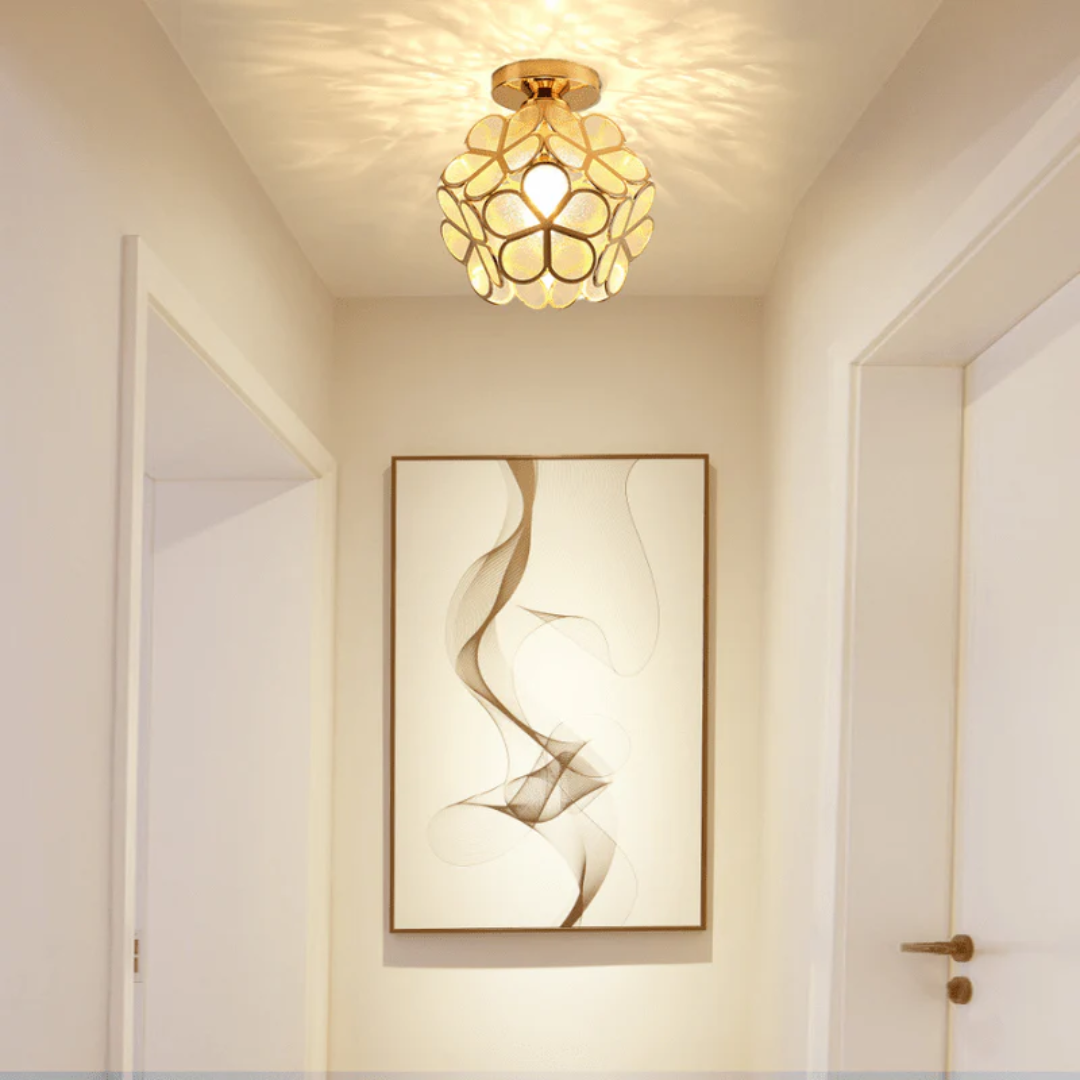 Luxe glazen bloemen plafondlamp