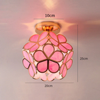 Luxe glazen bloemen plafondlamp