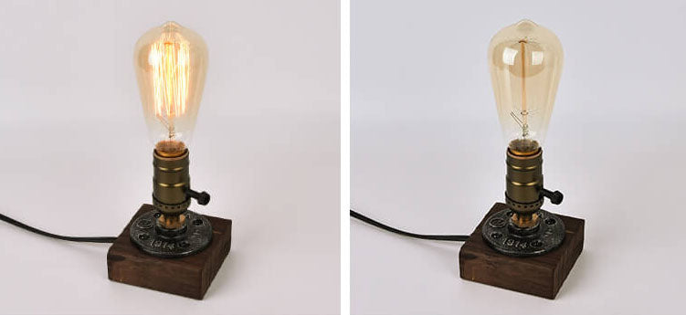 Vintage industrieel ijzeren gloeilamp 1-lamps tafel lamp