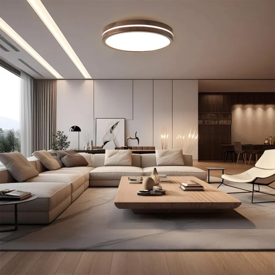 Stijlvolle houten LED plafondlamp