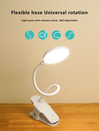 Eenvoudige LED Clip Bureau Lamp Oplaadbaar Oogbescherming Nachtlamp