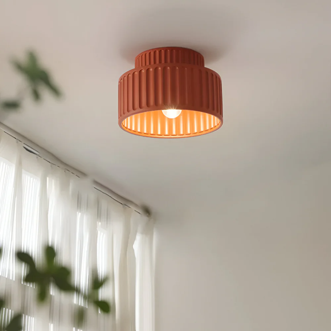 Moderne geribbelde plafondlamp