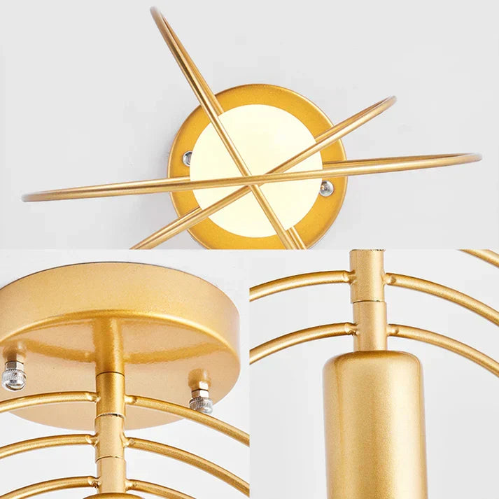 Moderne ringvormige plafondlamp goud